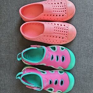 Two Pair Of Kids Water Shoes - Keen and Native